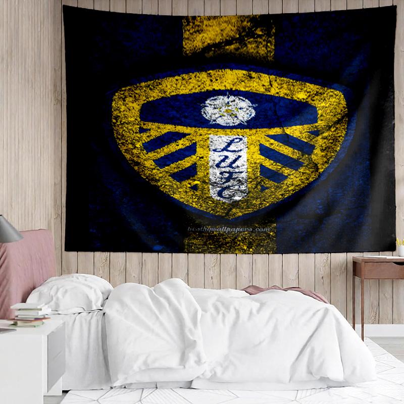 Leeds Crest Design Printed Printed Tapestry, for Bedroom,Livingroom, dormitory, Large Wall Decor, Fabric Decor Fan Birthday Gifts