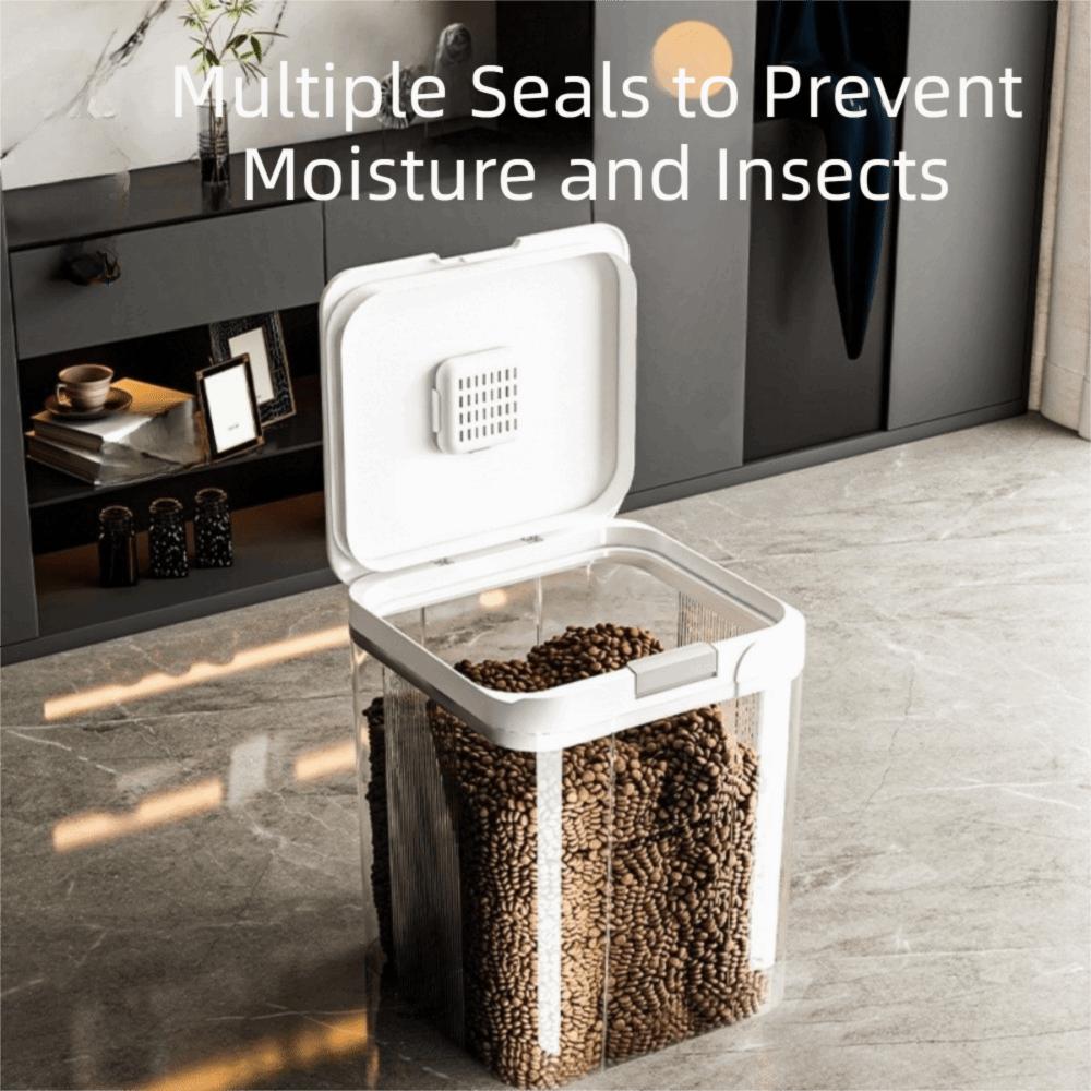 Moisture-Proof Pet Food Storage Container Large Capacity Insect Proof Grain Storage Box Transparent Flip Cover Food Sealing Box