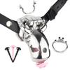 FRRK Metal Chastity Cage with Removable Silicone Urethral Catheter and Adjustable Binding Strap Anti-Drop Lock Sex Toy for Men