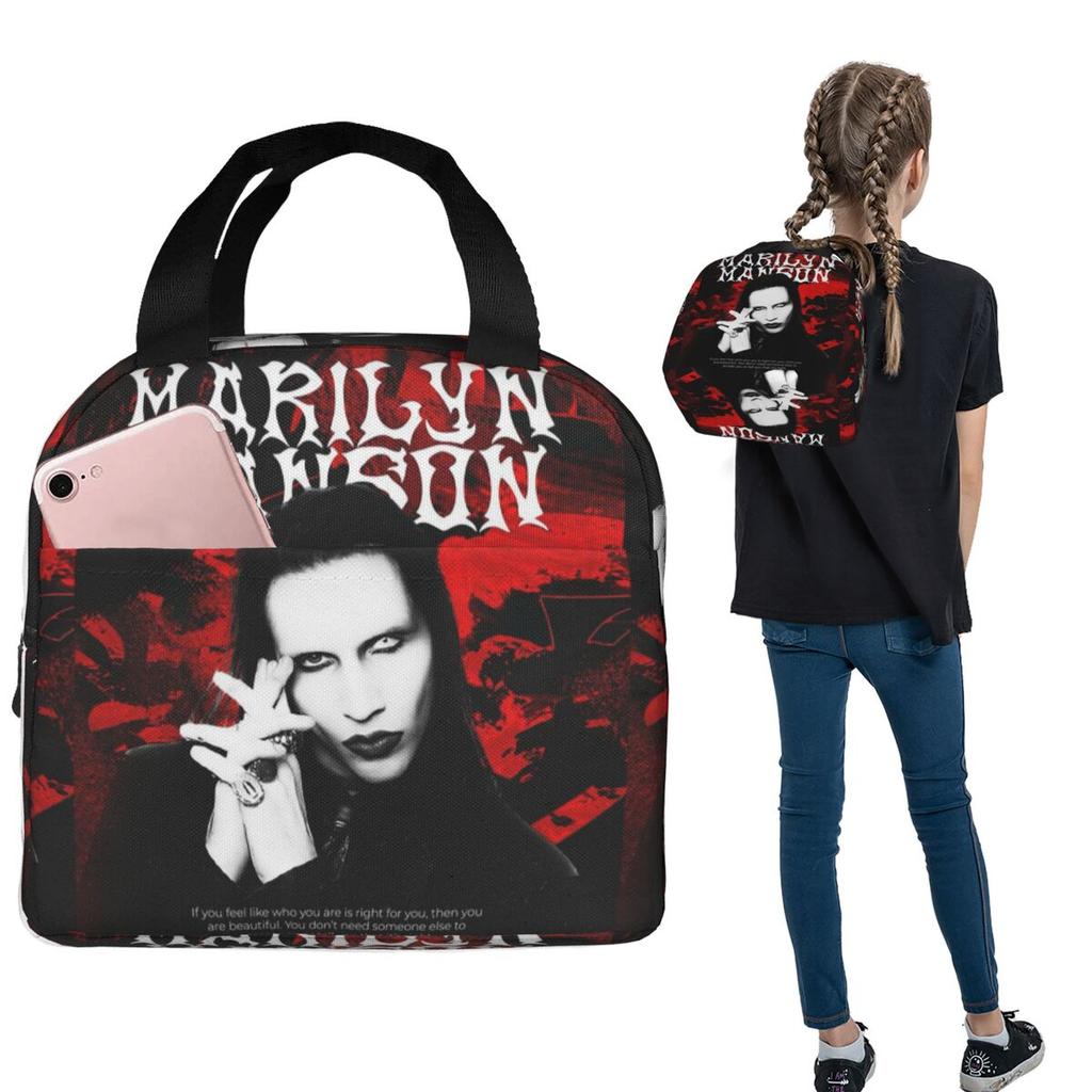 New Arrival Marilyn Manson The Golden Age Of Last Music Insulated Lunch Bag for Women Children Food Boxes Thermal Lunch Box Tote