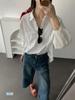 Korean Style Light Salt Washed Cotton Oversized Jacket Shirt for Women - New 26 Spring/Autumn Collection