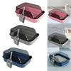 Cat Litter Box Semi Enclosed Heighten Pet Supplies Splashproof Pet Litter Tray for Rabbit Small Medium Large Cats Small Pets