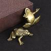 Brass Frog Shelf Decors Accent Animal Figurines Tabletop Centerpieces Home Decorations Retro Frog Decorative Objects