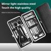 Professional 19-Piece Manicure & Pedicure Kit - Stainless Steel Nail Set With Storage Case for Home Salon Use