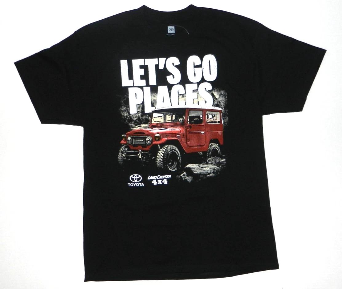 

Toyota Land Cruiser 4X4 “LET S GO PLACES LEADING THE WAY” Black 100% Cotton T-shirt Mens Tees Top New XL