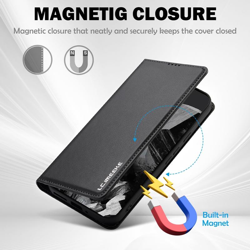 Anti-Drop Leather Wallet Case Kickstand Flip Case For Google Pixel 9Pro XL 8 8A 8Pro 7 7Pro 7A Phone Cover Cards Slot Back Cover