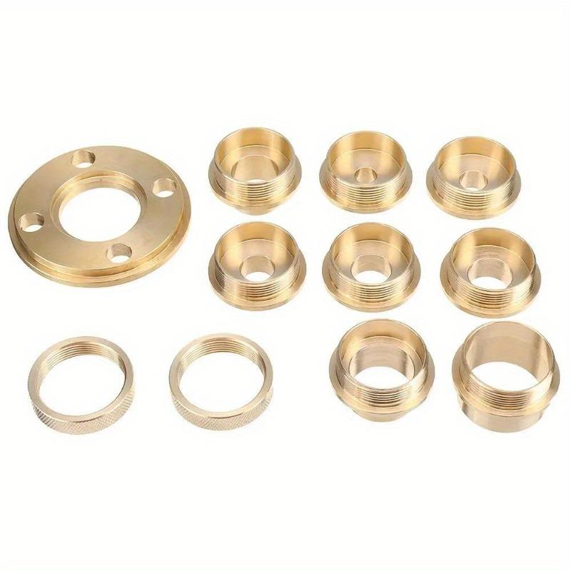Allsome 11 Pcs Woodworking Router Bushing Guide 10-30mm Copper Premium Router Guide Bush.