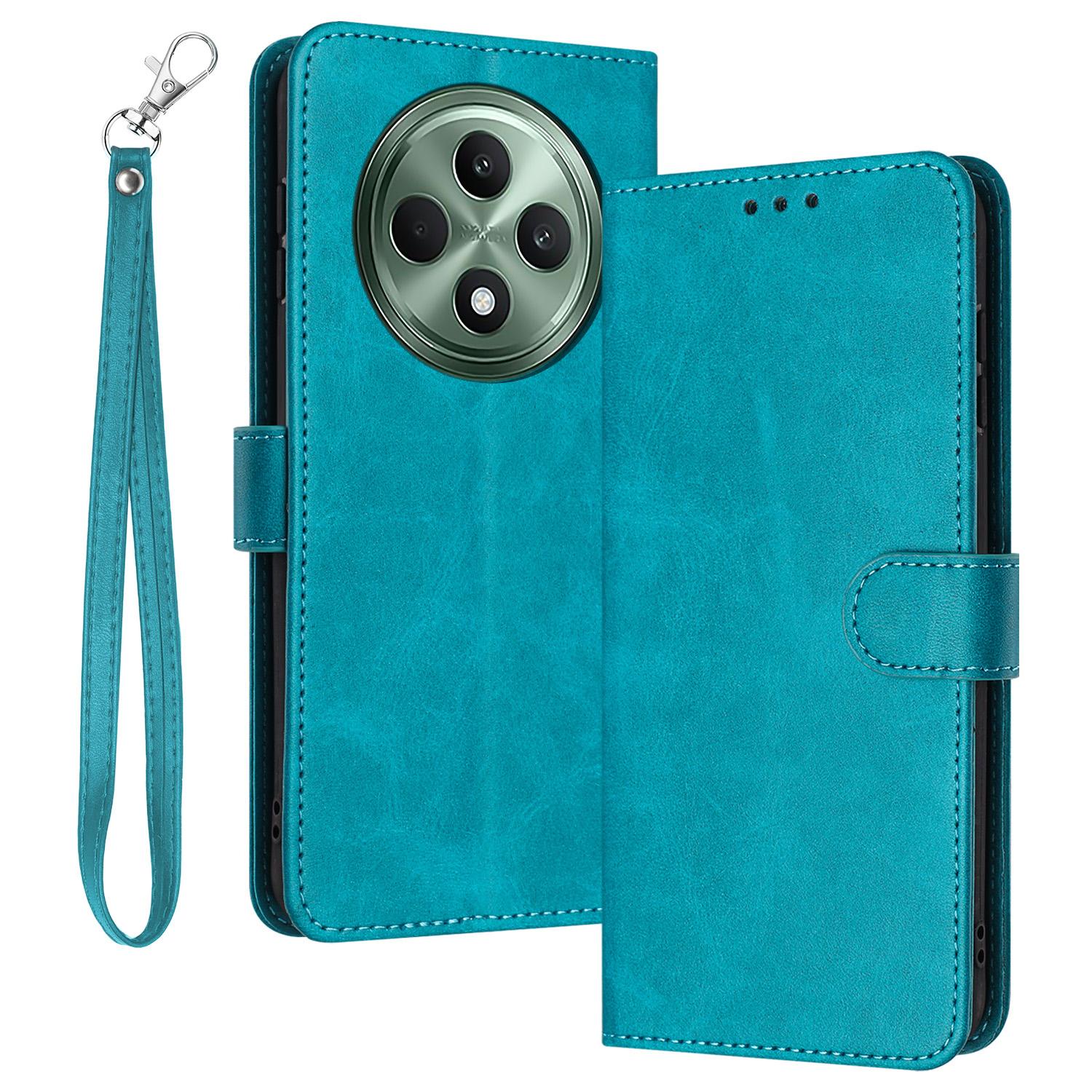 

For Oppo Reno12 F 5G Case Calf Texture PU Leather Phone Cover Magnetic Clasp Handbag Green
