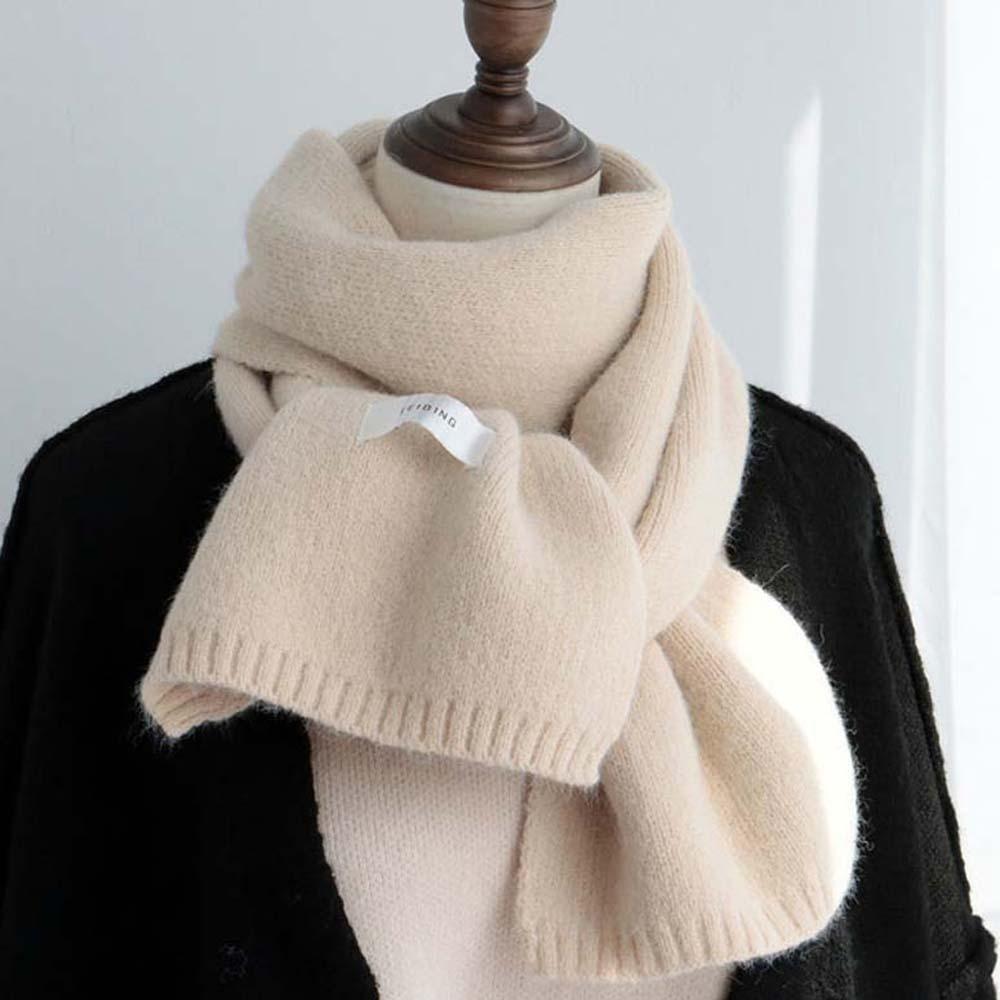 Solid Color Long Thickened Neckscarf Cold-proof Winter Warmer Scarf  Women