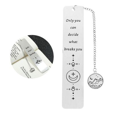 Stainless Steel Bookmarks Inspirational Bookmarks Pendant Bookmarks Metal Bookmarks Page Divider for Teacher Book Lover