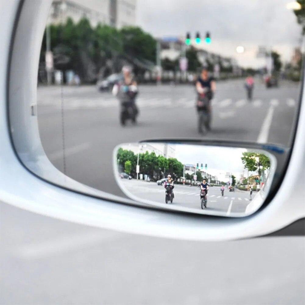 2Pcs Universal Car Blind Spot Mirror Frameless 360 Degree Wide Angle Telescopic Inspection Parking Mirror Car Accessories