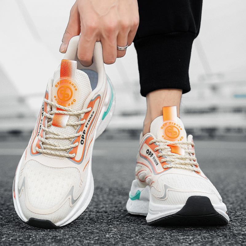 New Fashion Breathable Sports Shoes Men's Lightweight Non-slip Running Shoes Popcorn Soft Sole Cushioned Casual Shoes