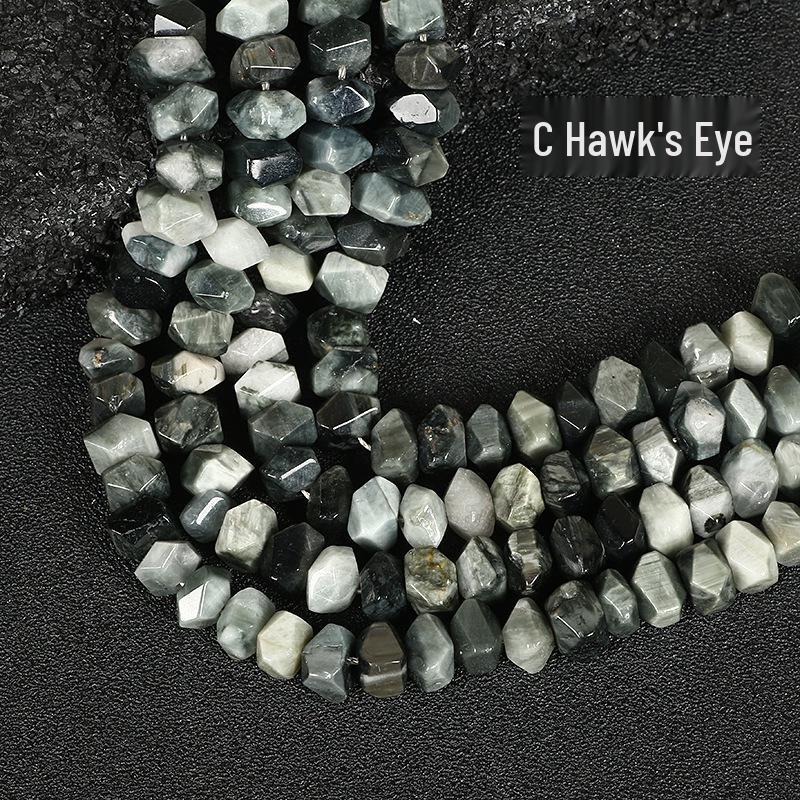 Jade Rhodochrosite Prehnite Sunstone Hawk's Eye Irregular Faceted Beads
