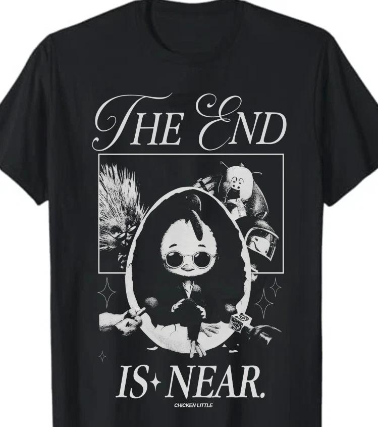 Chicken Little The End Is Near TShirt Unisex Unisex Black Unisex S