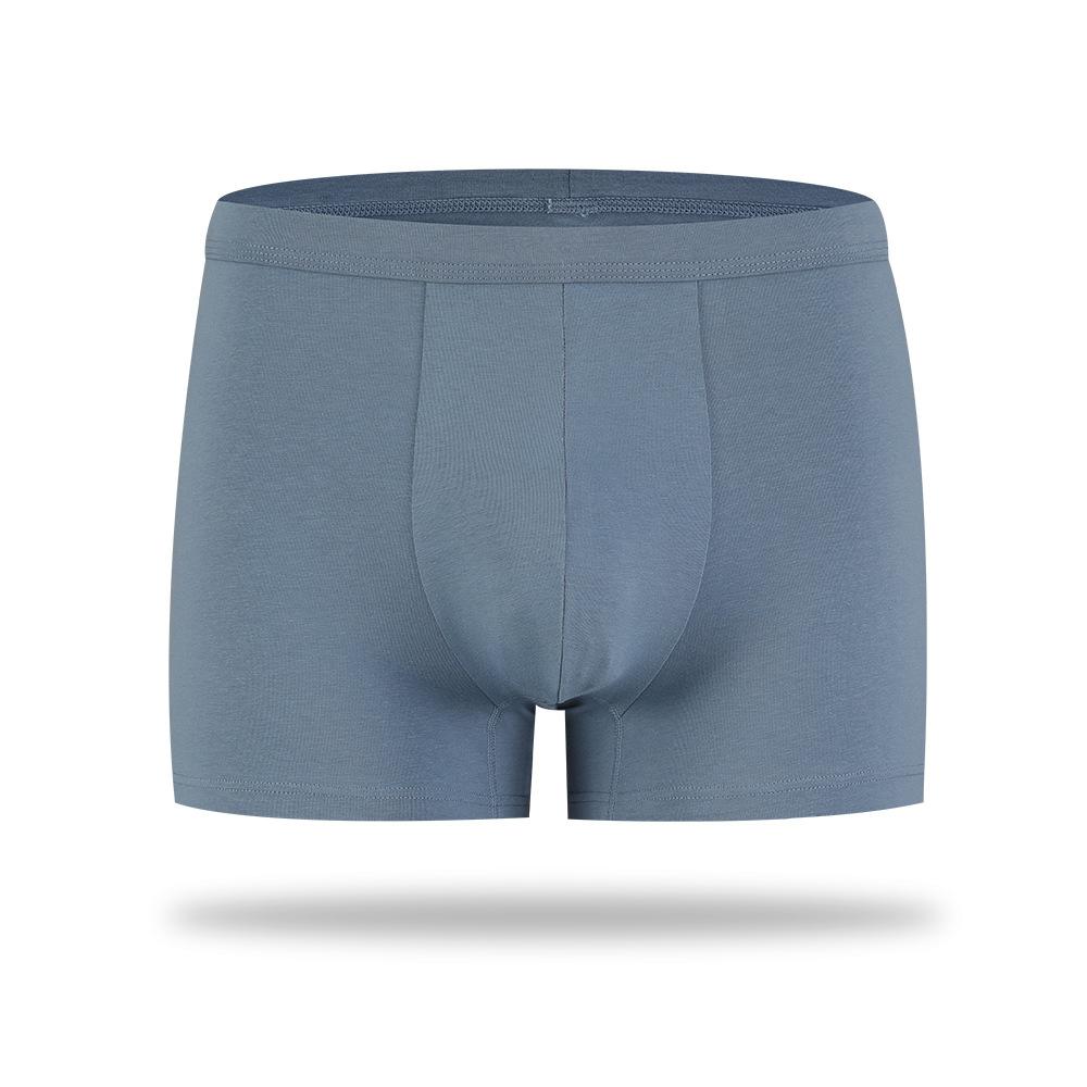 

Мужское нижнее белье со средней талией, противоизносные эластичные хлопковые спортивные трусы с плоскими углами, мужские тонкие трусы 3XL синий/серый