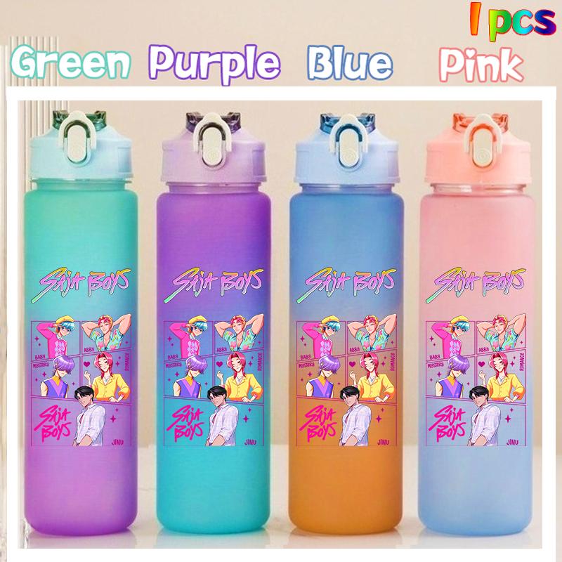 750ML KPop Demon Hunters HUNTR/X Rumi Mira Zoey Jinu Colore Degradé Tazza Acqua Bambino Borraccia con Cannuccia Saja Ragazzi Tigre Regalo