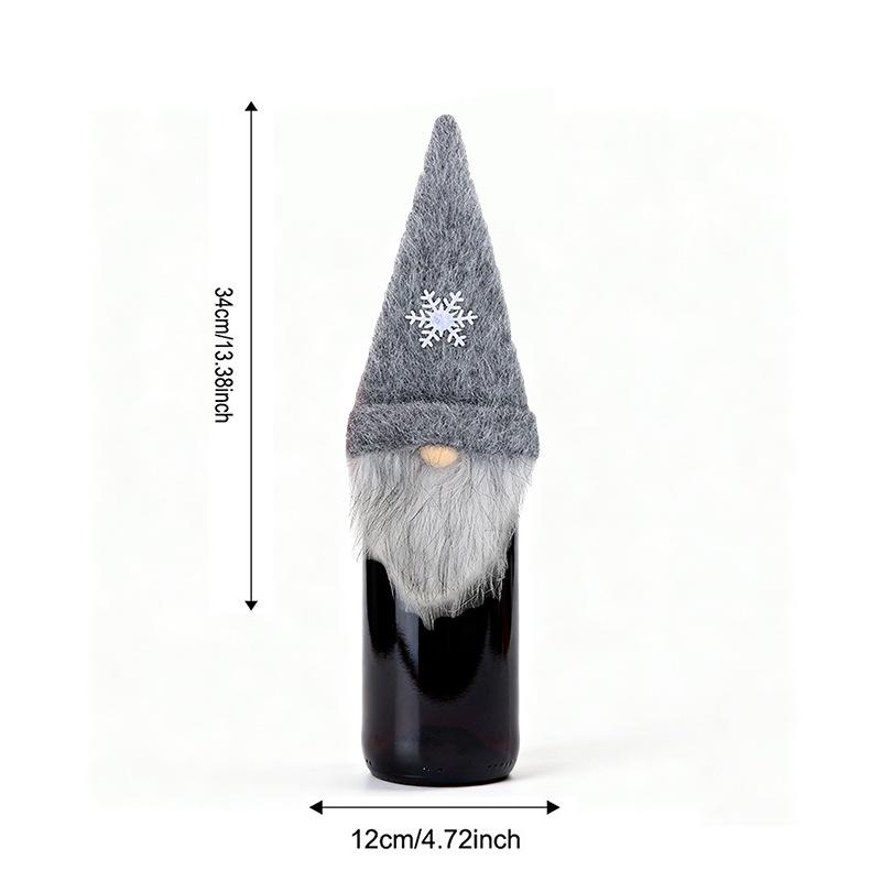 Qiaoding Knitted Christmas Faceless Doll Wine Bottle Hat & Cover