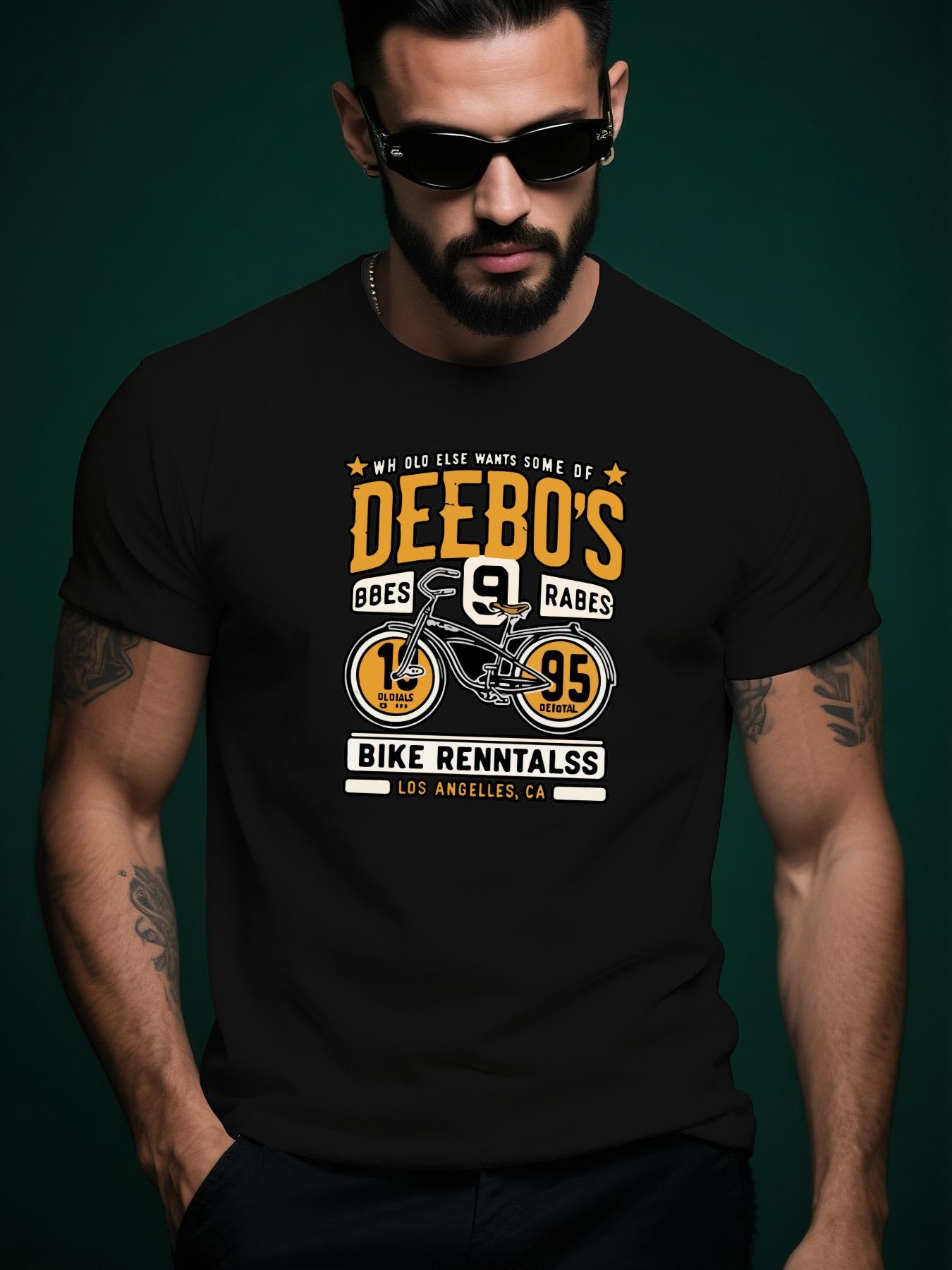 Deebos Bicycle Graphic Tshirt - Summer Casual Crew Neck S... XXL