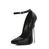 New Super High Pointed Toe Slim Heels Shoes Style Fashionable Light Mouth Large Size Elegant Buckle Fashionable Bright Colors