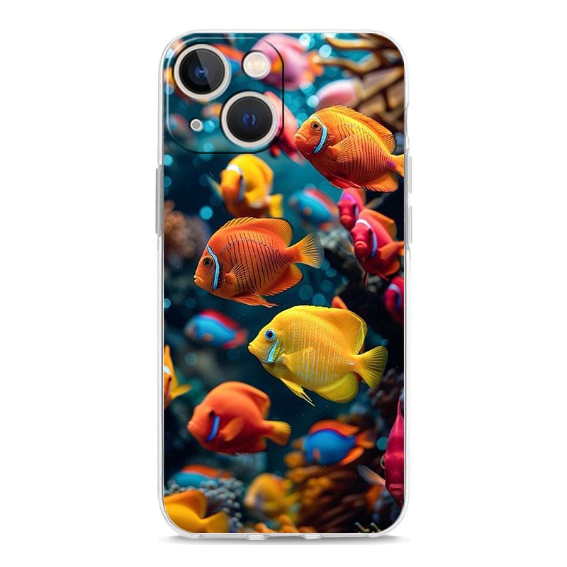 Handyhülle Für iPhone 17 Hüllen iPhone Air 16 15 12 13 14 Pro Max 7 8 Plus 16Pro iPhone11 Klare Hülle Cartoon Niedlicher Fisch