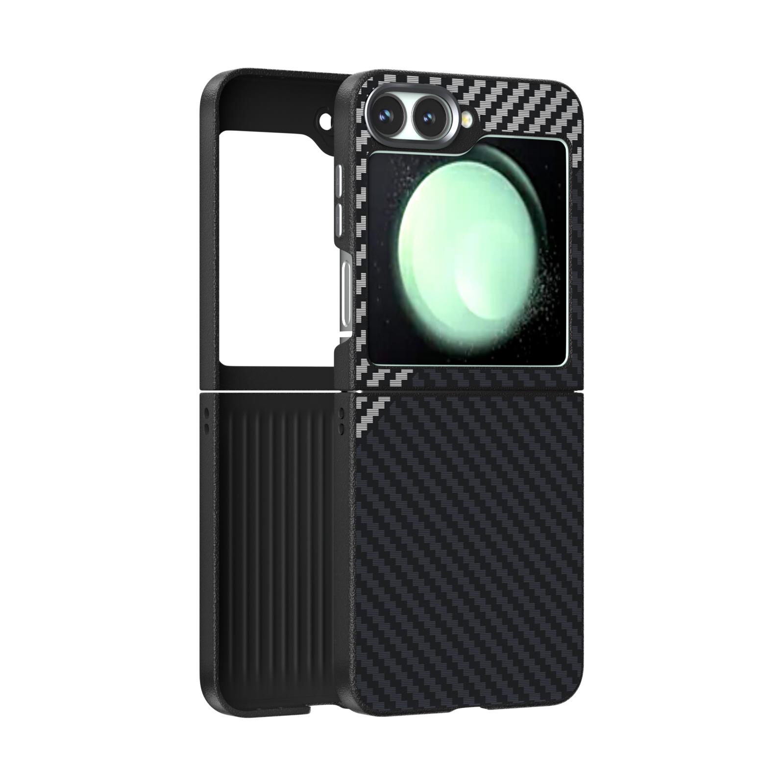 

For Samsung Galaxy Z Flip 6 Case Magsafe Slim Rough Magnetic Wireless Charger Foldable Folio Carbon Fiber Case Cover Metal Lens For Samsung Galaxy Z Flip6&PC срібний