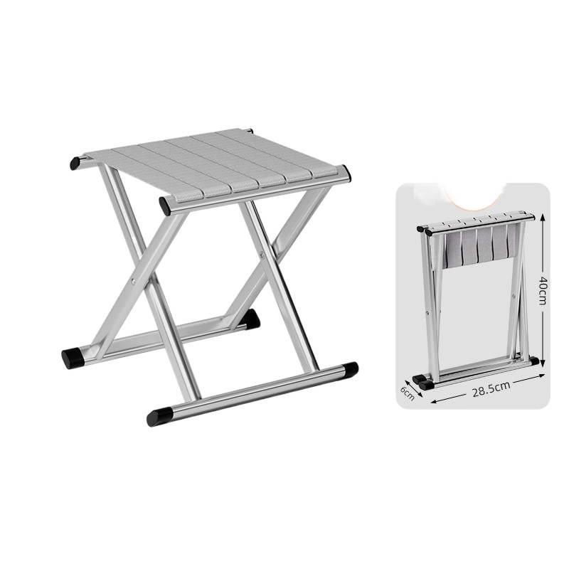 Portable Thickened Folding Stool with Backrest for Camping and Barbecue