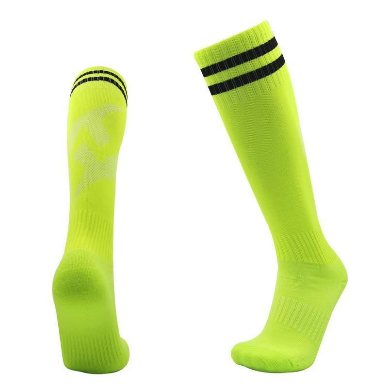 Meias de Futebol Grossas com Parte Inferior de Toalha Meias de Treino de Futebol para Adultos Resistentes a Choques Resistentes ao Desgaste Meias de Cano Alto para Joelho de Futebol Infantil