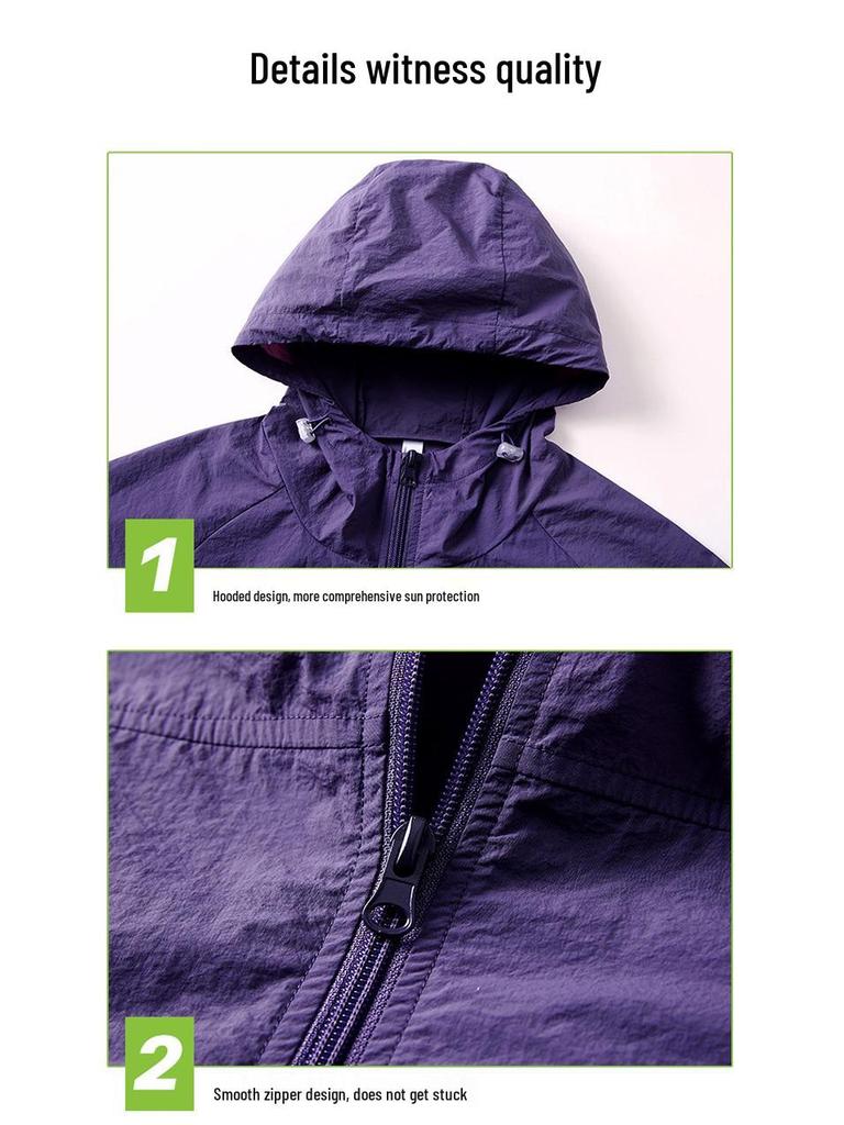 UPF50+ Lightweight Anti-UV Ice Silk Sun Protection Jacket for Outdoor Summer Activities