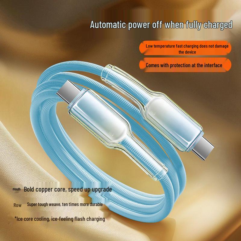 120W Gradient Dual Type-C Fast Charging Cable for Huawei, Honor, Xiaomi, and Laptops