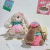 1Pcs Rabbit Keychain Doll Plush Toy Mini Couple Backpack Pendant Strawberry Rabbit Doll Decoration Gifts For Girls