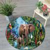 1Pc Elephant Circular Print Rug - home decoration Carpet For Living Room Bedroom Flooring Computer Chair Area Rug