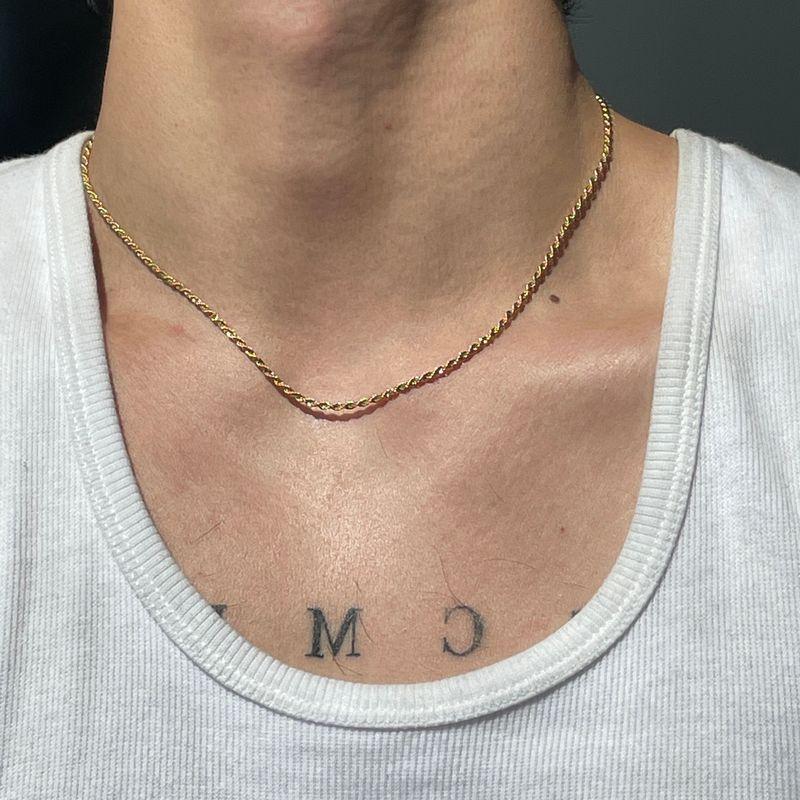 

Scmen Titanium Steel No Fading Hemp Flowers Chain Men s Colorfast Fashion Female Accessories Necklace Golden Twist Chain