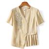 2026 Elegant New Style Chinese Jacquard Embroidered Short-Sleeve Summer Top