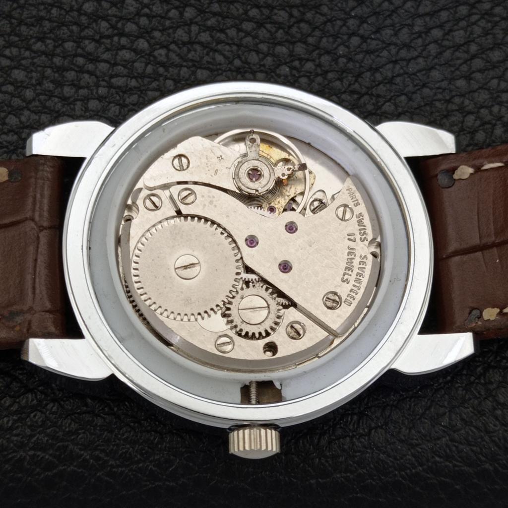 VINTAGE HAND-WINDING REFURBISHED SWISS MENS RED COLOR DIAL WATCH A700854-5 R205a-a700854