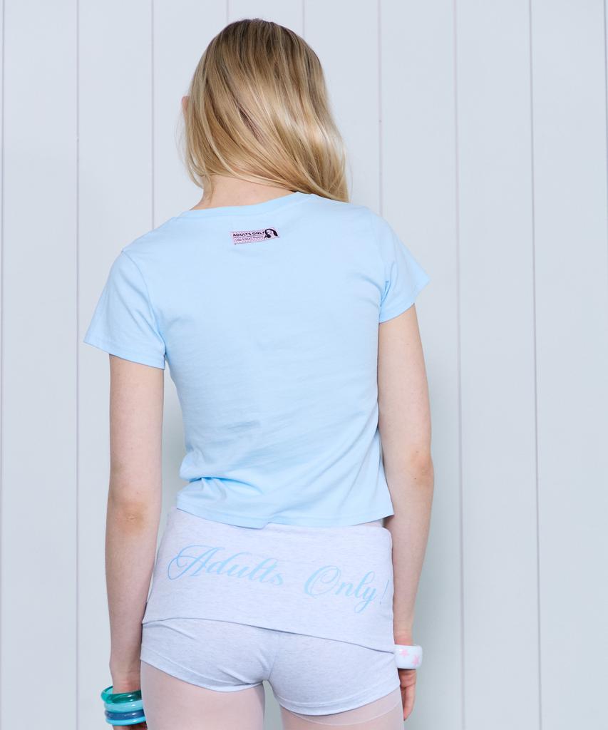 LALAFOX Adults Only Silhouette Slim T-Shirt Sky Blue Bs2Ch011