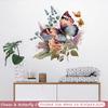 Pegatinas de Pared de Flores Mariposa Decoración de Puerta de Baño de Inodoro Mural Decoración del Hogar Papel Pintado Autoadhesivo