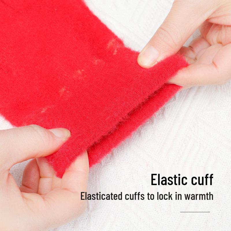 Жіночі Зимові Теплі Червоні Вовняні Рукавички з Лисицею - Сенсорні та Захищені від Холоду