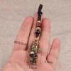 1Pc Vintage Brass Sanxingdui Prayer Priest Keychains Lanyard Pendants Handmade Rope Car Key Chain Rings Hanging