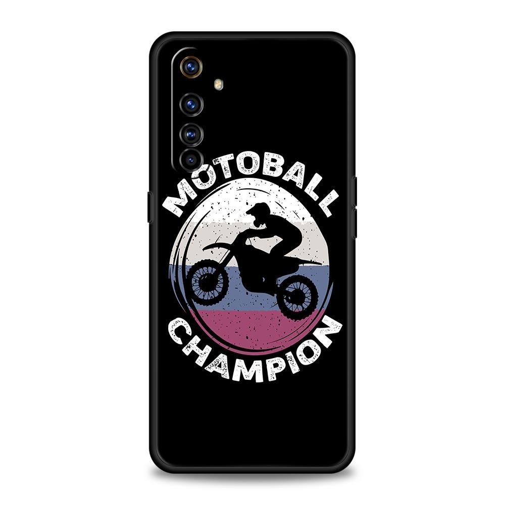 Moto Cross Motorcycle Sports Phone Case For Realme 10 9 8 5G 7 6 GT2 Pro Plus 9i 8i C21 C11 C25 C35 GT Neo 2 3 3T Black Cover