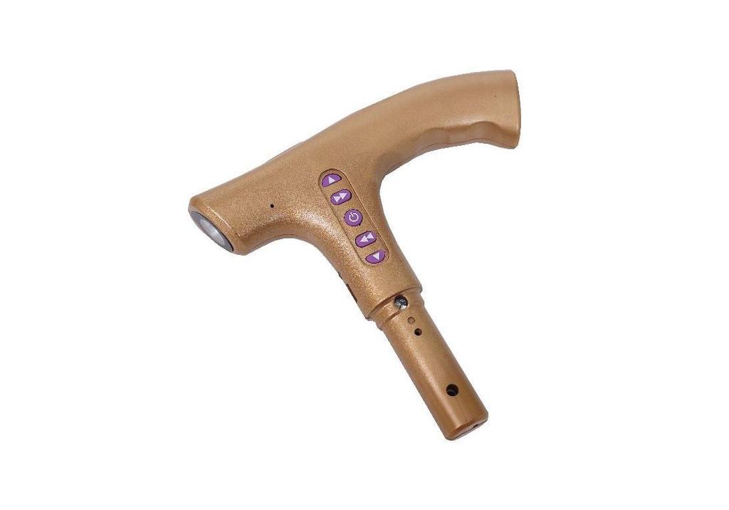 Smart Multifunctional Cane Handle: Bluetooth MP3, Radio, Alarm, Flashlight - Senior Safety Accessory