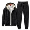 Men's Fleece Hooded Cardigan & Sweater Suit - Warm Casual Wear for Autumn/Winter