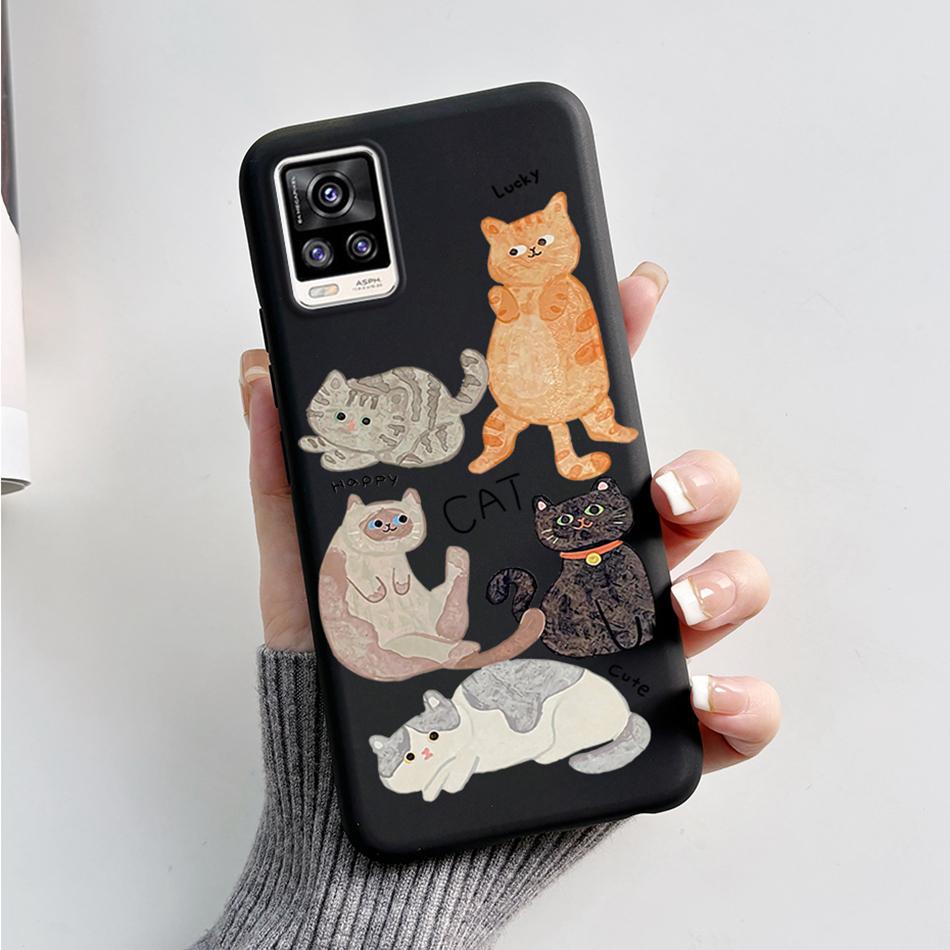 For Vivo V20 2021 Case V2040 Cute Cat Bear Frog Cover Soft Silicone Slim Phone Case For Vivo V20 V 20 VivoV20 V2025 V2024 Bags