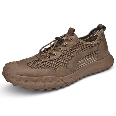 Classics Vintage Men's Mesh Shoes Hollowed Out and Breathable Men's Casual Shoes Outdoor Hiking Shoes Soft Soles Anti Slip