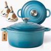 HAGE Enameled Cast Iron Pot 22 Cm 3 L, Azure Blue
