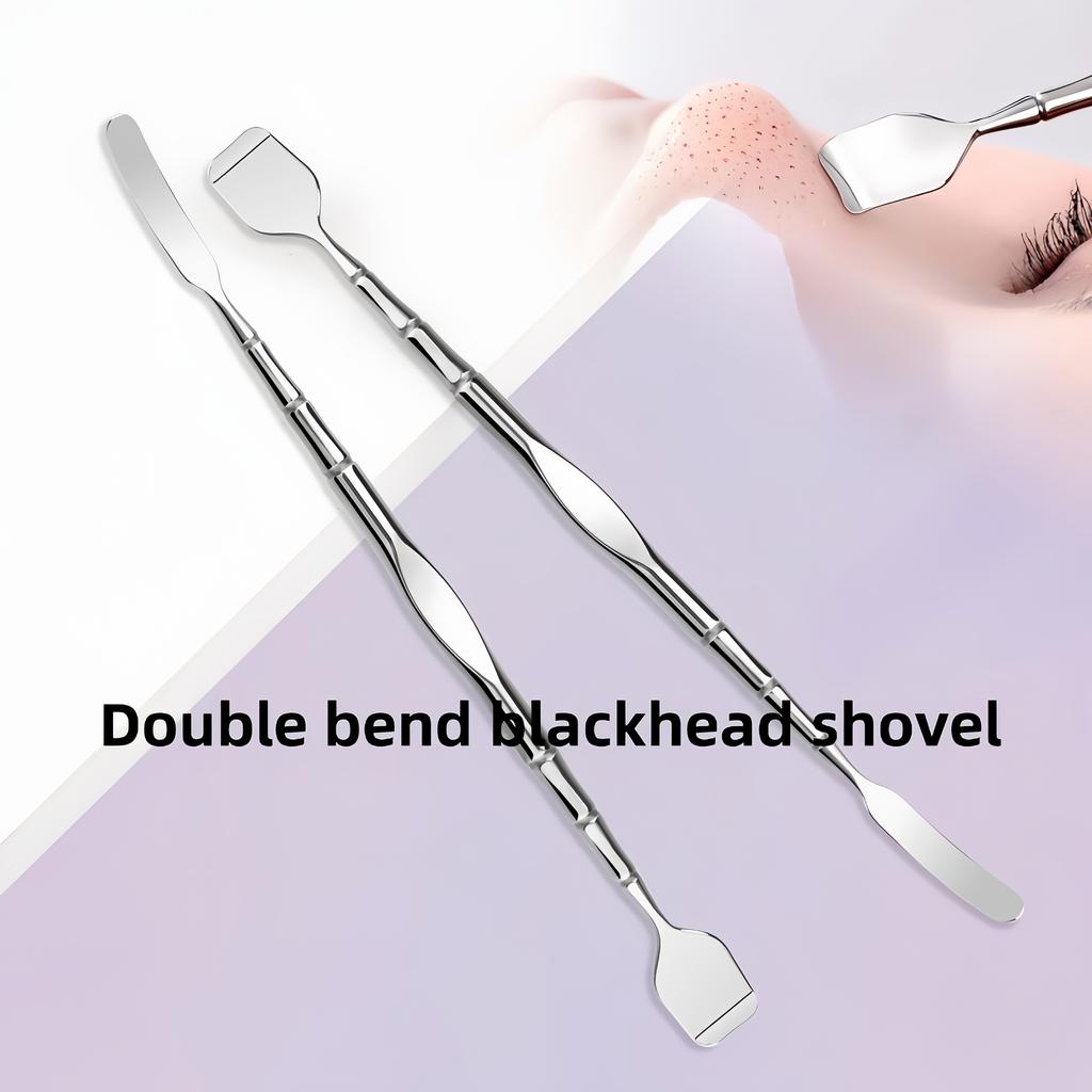 Stainless Steel Blackhead Remover Shovel - Liquid Foundation Applicator, Mud Mask Mixer, Professional Facial Cleaning Tool Facial Mask Applicator