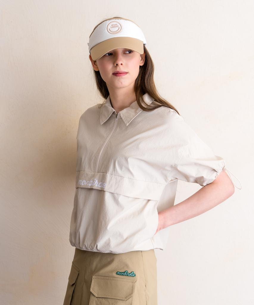 MONBIRDIE GOLF Windproof Short Sleeve Anorak Set Beige