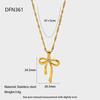 Popular Design Zircon Bow Pendant Necklace 18K Gold Stainless Steel Clavicle Chain Versatile Jewelry Women