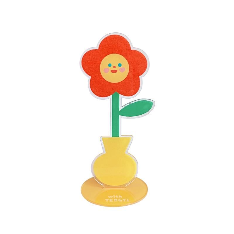 

Креативные настольные цветочные украшения, симпатичный мультяшный акриловый держатель для заметок, многофункциональный настольный фотохранитель, украшения для дома оранжевый