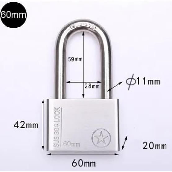Factory Outlets Stainless Steel 304 Outdoor Padlock Waterproof Anti-rust Anti-theft Corrosion-resistant Ocean Ships Outdoor