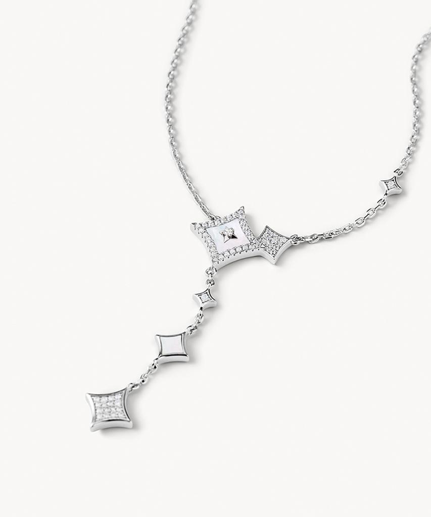 Lola Rose Starry Mother-Of-Pearl Drop Silver Necklace
